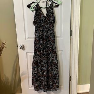 Flowy, open back maxi dress